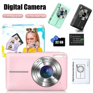 كاميرا رقمية للأطفال كاميرا فيديو للأطفال مع كاميرات مدمجة 16x تكبير 1080P 44MP كاميرات للتصوير الفوتوغرافي للمبتدئين